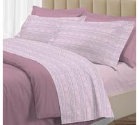 Riad Arredo Henry Parure de lit française 100 % coton percale italienne - Parure de lit douce délicate fabriquée en Italie - Henry Rose