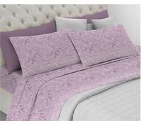 Riad Arredo Parure de lit 100 % coton doux - Parure de lit avec taies d'oreiller à la main délicate fabriquée en Italie (Bali Rose, Français)