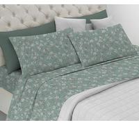 Riad Arredo Parure de lit 100 % coton doux - Parure de lit avec taies d'oreiller à la main délicate, fabriquée en Italie (lisse vert, double standard)