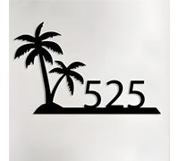 Riaeelvs Numéros d'Adresse Personnalisés en Palmier - Panneau de Maison sur le Thème de la Plage - Plaque d'Adresse Personnalisée - Décoration de Maison de Plage - Art Mural