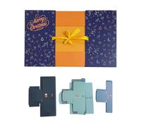 Riaisttd Boîte de compte à rebours de Noël | Décoration saisonnière de 24 jours, boîtes vides en papier pour petits jouets, rouge à lèvres, bonbons, fondant, nougat, bijoux pour hommes et femmes