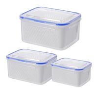 Riaisttd Boîte De Stockage Alimentaire Pour Cuisine | Boîte À Drainage Transparente Et Respirante,Bac De Stockage Alimentaire - pour Maison Déjeuner Réfrigérateur Cuisine Garde-manger Cuisson