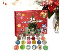 Riaisttd Calendrier de l'Avent boules de Noël 2025 | 24 jours de jouets à rebondir - Calendrier du compte à revers festif | pour soulager le stress pour garçons et filles