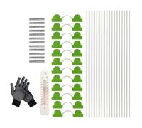 Riaisttd Cerceau de Serre, Cadre en Fibre de Verre - 4,2 m de Long pour Couvrir Les avec jauge de température et Gants, pour Filet de Parterre surélevé, Fraises