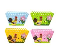 Riaisttd Easter Basket Bags, Egg Hunt Felt Bag, Easter Candy Treat Basket, 9.99x14.48cm Perfect for Party Favors, Rooster Pattern, Storage and Grocery Shopping