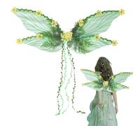 Riaisttd Fairy Wings, Butterfly Wings with 3D Flowers and Leaves 32.28x13.39x23.62 inches, Lightweight Costume Prop Women Kids Cosplay, Creative Dress-Up Accessories for Festival Halloween Events