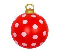 Riaisttd Grandes Boules de Noël | Décoration de Boule Gonflable Extérieur 60 cm | Accessoires Décorations Festives Rouge et Blanc pour Fête | Jardin Intérieur Extérieur Porche Hiver Fête Festival
