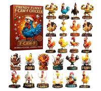 Riaisttd Jouet de l'Avent de Noël 2025 - Pendentif plat en acrylique 2D - Compte à rebours - Pour hommes, filles, adolescents, couples, fils, filles