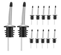 Riaisttd Liquor pour Spout - 12 Pièces Bec Verseur Anti-Goutte avec Bouchon Anti-Poussière - Becs Verseurs pour Bouteilles Liquides - pour Huile d'olive Vinaigre Whisky Vin Jus Condiment