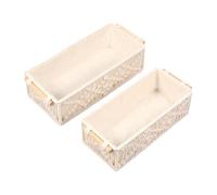 Riaisttd Lot de 2 paniers de rangement rectangulaires en coton avec poignée - Pour armoire, chambre à coucher, salon, salle de bain, chambre d'enfant, chambre à coucher