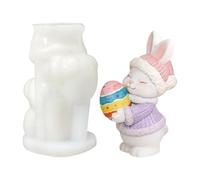 Riaisttd Moule 3D Bunny Résine - Résine, réutilisable, démoulage Facile, Loisirs créatifs | Moule Silicone œuf de Pâques | pour déco Maison, Fabrication de Savon, fêtes, Anniversaire,