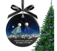 Riaisttd Ornement d'amitié de Noël | Pendentif arbre de Noël - Pendentif d'amitié en acrylique pour les vacances - pour chambre à coucher, salon, rebords de fenêtre extérieurs, cour, réunions de