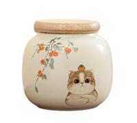 Riaisttd Pet Urn - 2.75x2.95 inches Ceramic Cat Ashes Box Animal Keepsake for Pets, Thoughtful Design with Secure Lid, Memorial Urn for Hair Cremation Remembrance Garden Funeral Sympathy Ceremony