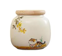 Riaisttd Pet Urn - 2.75x2.95 inches Ceramic Cat Ashes Box Animal Memorial Keepsake for Pets, Elegant Design with Secure Lid, Pet for Hair Cremation Remembrance Garden Funeral Sympathy Decoration