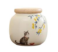 Riaisttd Pet Urn - 2.75x2.95 inches Ceramic Cat Ashes Box Animal Memorial Keepsake for Pets, Elegant Design with Secure Lid, Pet for Hair Cremation Remembrance Garden Funeral Sympathy Decoration