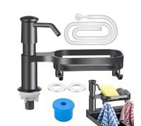 Riaisttd Pompe à Savon Distributeur pour Évier de Cuisine,Pompe De Comptoir Support pour Éponge avec Tube d'Extension 99 cm | Doseur De Savon pour Évier - Porte-Éponge avec Tube Extension 99 cm pour