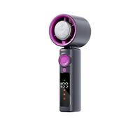 Riaisttd Portable Cooling Fan, Rechargeable Turbine Handheld Device, Foldable Design with 1 to 199 Speeds, 6.22x2.72x2.36 Inches, LED Display and Night Light, for Beach, Workplace, Hiking