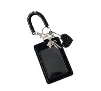 Riaisttd Porte-Clés Photocard | Fournitures pour Badges d'Identification en Cuir PU | Étui Protecteur Avec Charme Cœur D'Amour | Brassard Spiralé pour Femmes, Étudiants, Fans, Voyage, École