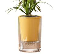 Riaisttd Pots à arrosage automatique pour plantes d'intérieur - Jardinière de bureau double couche - Petits pots de fleurs d'intérieur | Pour jardiniers, cultivateurs, maison, appartement, rebord de