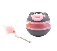 Riaisttd Rolling Cat Toy, Cartoon Ball Interactive Cat Toys, Stimulating Kitten Exercise Accessory, 7.48x3.54 inches, for Fun Indoor Entertainment, Keeps Pets Active and Engaged at Home