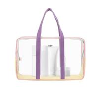 Riaisttd Sac de plage avec fermeture éclair, Sac de piscine transparent imperméable de grande capacité, Pochette de rangement pour linge pour serviettes, bouteilles d'eau, sac de piscine de voyage