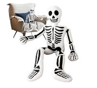 Riaisttd Skeleton Plush, Soft Halloween Decoration, 15.75-inch Skull Pillow, Cozy Throw Cushion, Festive Home Accent, Perfect for Living Room Bedroom Travel Photo Props, Innovative Design