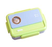 Riaisttd Stainless Steel Kids Lunch Box, Portable Metal Container, 10.4x7.6x2.9 inches, 304 Steel Build, Divider Design, Airtight Lid, Food Safe Storage for School, Work, Picnic, Travel