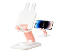 Riaisttd Support de téléphone pliable en forme de lapin, rotatif à 360°, support de téléphone portable, réglable, 11 x 7 x 2,9 cm, table de chevet, , domestique pour homme et femme