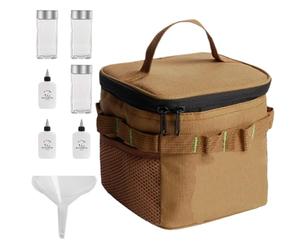 Riaisttd Travel Seasoning Kit, Portable Seasoning Set with 6 Bottles, Salt and Pepper Shakers Set for Outdoor Travel BBQ Picnic, Camping Seasoning Bag Kit, Convenient Container for the