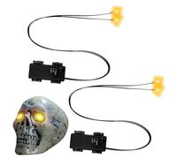 Riaisttd Yeux LED pour squelette | Lumières lumineuses pour citrouilles avec minuteur, décorations LED effrayantes pour intérieur et extérieur Halloween citrouilles squelette pierres tombales