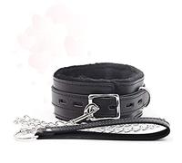 RiaKona Courroie de Collier en Cuir réglable pour Les Paires d'animaux de Compagnie (Noir).