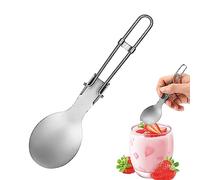 Rianpesn Cuillère à Camping - Couverts cuillère Pique-Nique en Titane - Spork Pliable léger, cuillère Camping Portable B15cm / 5.9inch pour Les