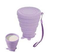 Rianpesn Gobelet Pliable | Voyage réutilisable en Silicone - Tasse Camping Portable Extensible avec Couvercle et Sangle qualité Alimentaire pour Boire en Plein air