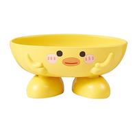 Rianpesn Porte-savon, égouttoir à savon, canard jaune, jolie rangement pour la décoration la maison, récipient portable pour dentifrice, brosse à dents