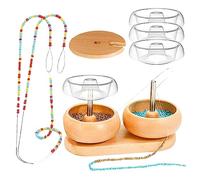 Rianpesn Rotation Perles | Perles Taille à Double Bol avec Perle Spinner,Perles Taille avec 4 Bols à Changement Rapi, 2 Grandes Aiguilles à Perles et 1000 Perles