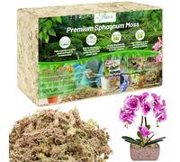 Riare 1kg Sphaigne pour Plante Naturelle Compressé Sphaigne pour Orchidées Mélange pour Pot - pour la Culture de Plantes à la Maison,Fée Jardins (1kg)