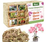 Riare 300g Sphaigne pour Plante Naturelle Compressé Sphaigne pour Orchidées Mélange pour Pot - pour la Culture de Plantes à la Maison,Fée Jardins (300g)