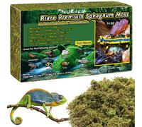 Riare Mousse de sphaigne Naturelle de qualité supérieure pour Reptiles - Mousse Verte Vivante pour Terrarium, éclosion, substrat de sphaigne forestière pour Serpents, Gecko (400g)