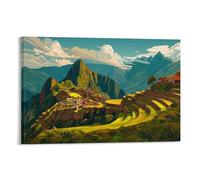 RIAVBAODG Andes Péruviennes Peinture Poster Mural Morden Machu Picchu Impression Sur Toile Affiche Decoration Pour La Décoration De La Maison Pour Chambre Élégante 08x12inch(20x30cm)