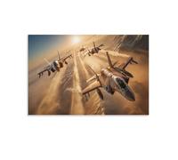RIAVBAODG Avions F-35I et F-16I Sufa Murale Jet de Chasse Decoration Murale Peintures Sur Toile Impression Sur Toile Art Mural Affiche Decoration Pour Salon Chambre Élégante 20x30inch(50x75cm)
