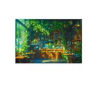 RIAVBAODG Café Murale Ghibli Décoration Murale Peinture Sur Toile Impression Sur Toile Affiche Decoration Pour Chambre Et Couloir Premium 20x30inch(50x75cm)