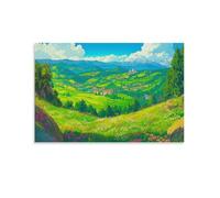 RIAVBAODG Château ambulant Murale Gibli Decoration Murale Peinture Sur Toile Impression Sur Toile Affiche Décor Mural Abstrait Pour Chambre Élégante 20x30inch(50x75cm)