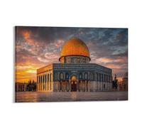 RIAVBAODG Dôme du Rocher Murale Jérusalem Mosquée Décoration Murale Peinture Sur Toile Impression Sur Toile Affiche Decoration Pour Chambre Et Couloir Premium 12x18inch(30x45cm)