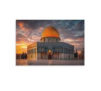 RIAVBAODG Dôme du Rocher Murale Jérusalem Mosquée Décoration Murale Peinture Sur Toile Impression Sur Toile Affiche Decoration Pour Chambre Et Couloir Premium 16x24inch(40x60cm)