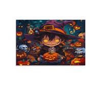 RIAVBAODG Farce ou friandise Impression Sur Toile Magicien d’Halloween Décoration Peinture Poster Mural Morden Affiche Decoration Décor Mural Abstrait Pour Chambre Élégante 08x12inch(20x30cm)
