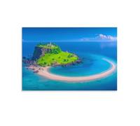 RIAVBAODG Île Isolée Murale Mer Calme Décoration Murale Peinture Sur Toile Impression Sur Toile Affiche Decoration Pour Chambre Et Couloir Premium 12x18inch(30x45cm)