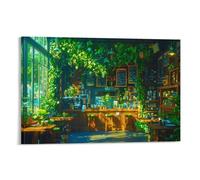 RIAVBAODG Impression Sur Toile Café Mural Ghibli Decoration Peinture Poster Murale Tableau Moderne Salon Chambre Restaurant Couloir 20x30inch(50x75cm)