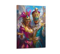 RIAVBAODG Impression Sur Toile Carnaval de Venise Décoration Murale Image Sur Toile Masque vénitien Tableau Affiche Decoration Pour La Décoration De La Maison 08x12inch(20x30cm)