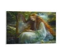RIAVBAODG Impression Sur Toile Harpe celtiquee Mural Harpe Decoration Peinture Poster Murale Tableau Moderne Salon Chambre Restaurant Couloir 16x24inch(40x60cm)