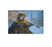 RIAVBAODG Impression Sur Toile Wintertime Venise Décoration Murale Image Sur Toile Masque vénitien Tableau Affiche Decoration Pour La Décoration De La Maison 12x18inch(30x45cm)